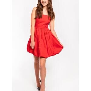 Abercrombie & Fitch Size M Coral Smocked Back Bubble Hem Mini Dress